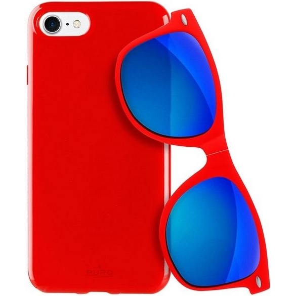 Puro Sunny Kit Tok iPhone 7/8 SE 2020 / SE 2022 Piros Tok + Napszemüveg (23569-uniw)