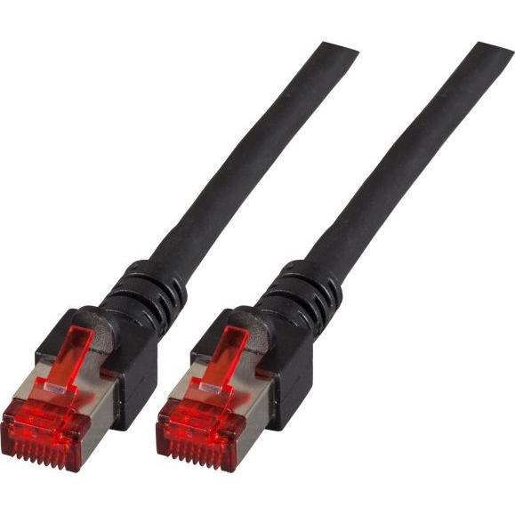  EFB EFB RJ45 Patchkabel S/FTP Cat.6 LSZH 0.15m SCHWARZ reines Kupfer Laengenaufdruck auf Knickschutztuelle patentiert