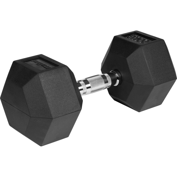 Hex 20 kg-Os Gumírozott Öntöttvas Súlyzó Rebel Active