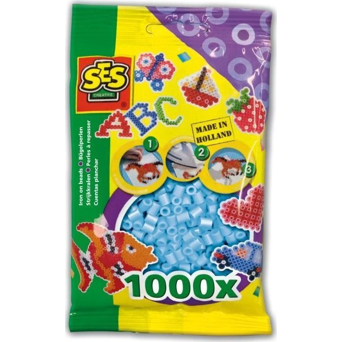 SES Creative Beedz Children's packet of 1000 Light Blue Iron-on Beads Kreatívne korále ( )