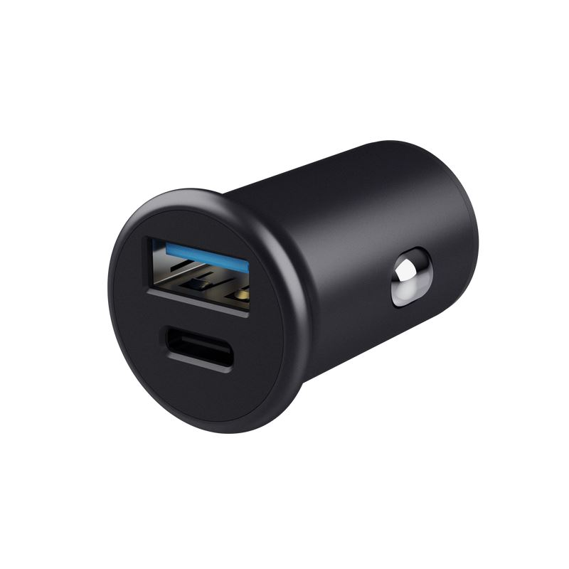 Trust Maxo USB-C és USB-A autós gyorstöltő 38W PD fekete (25197) (trust25197)