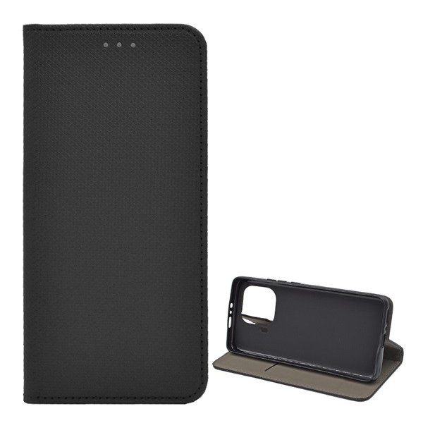 Tok álló, bőr hatású (FLIP, oldalra nyíló, asztali tartó funkció, rombusz minta) FEKETE [Xiaomi Mi 11 Pro 5G] (5996591089485)