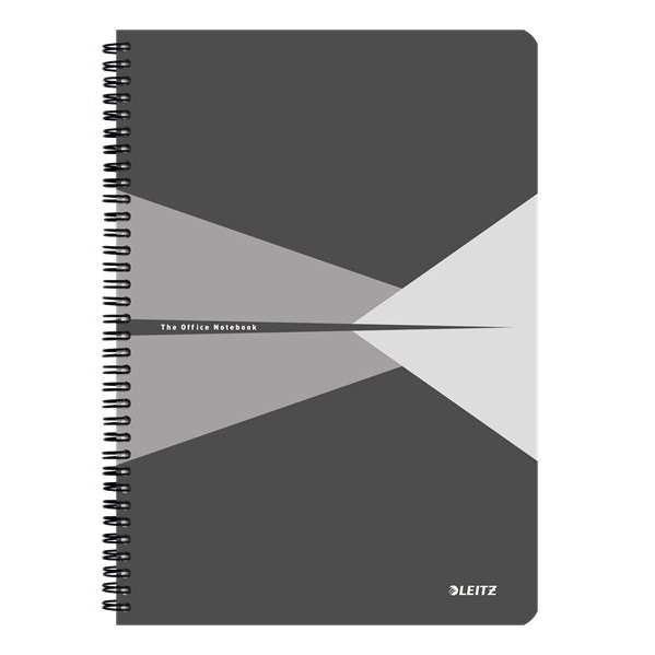 Leitz Office spirálfüzet karton borítóval A4, vonalas, szürke (46480085) (46480085)