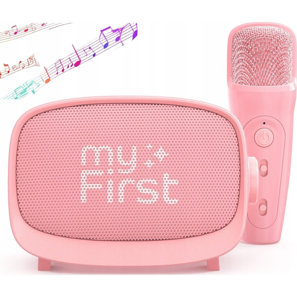 Głośnik Mikrofon Zestaw 2w1 Karaoke Na Bluetooth Aux Microsd Dla Dziecka / Myfirst Voice 2/ Różowy