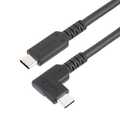 Startech.com USB Type-C - USB Type-C (hajlított) adat- és töltőkábel 2m fekete (RUSB315CC2MBR)