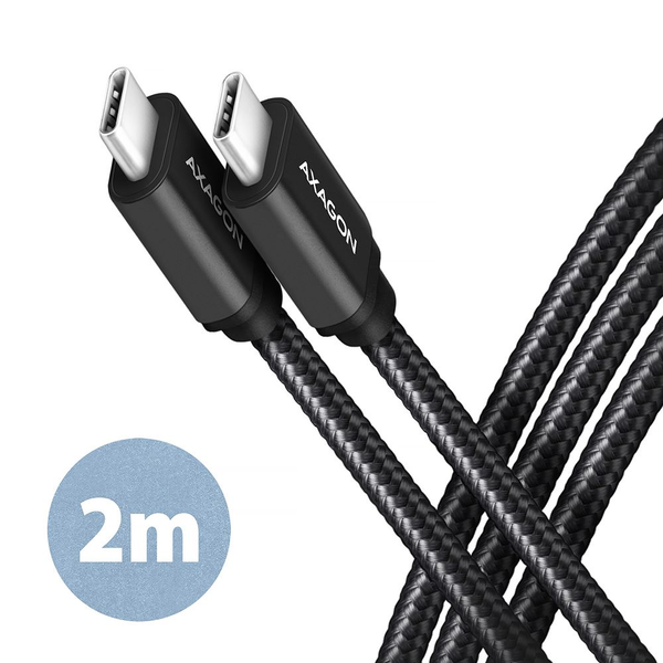 Axagon kabel USB-C - USB-C USB 3.2 PD 60W 2m opletení