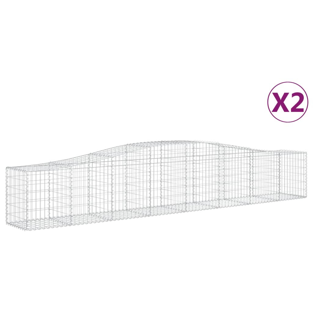 2 db íves horganyzott vas gabion kosár 400x50x60/80 cm (3145930)