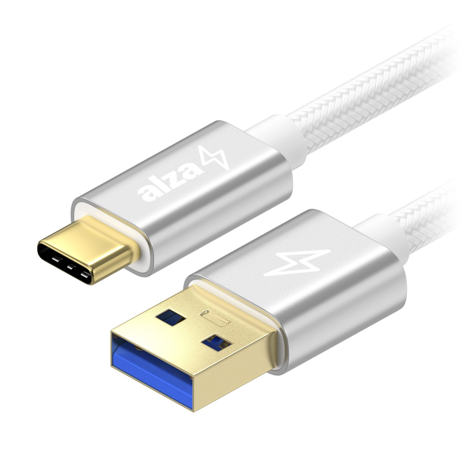 AlzaPower AluCore USB-A to USB-C 3.2 Gen 1 60W 5Gbps 0.5m, ezüst (APW-CBTC0070S)