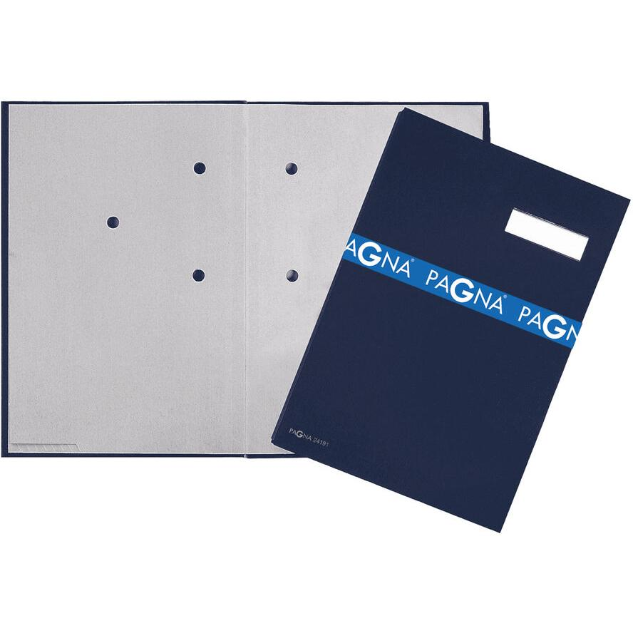 PAGNA Unterschriftsmappe Stoffeinband 20 Fächer blau (24191-22) (24191-22)