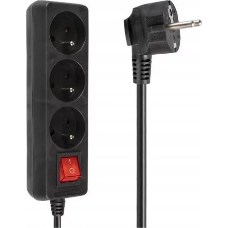 Listwa zasilająca Libox 3 gniazda 5 m czarna (LB0081B-5)