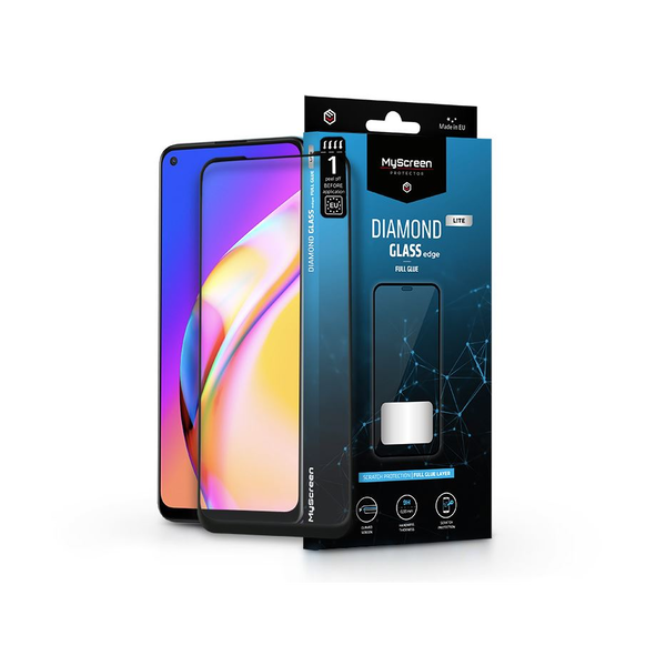 MyScreen Diamond Glass Lite Edge2.5D Full Glue Oppo Reno5 Z 5G/Reno5 F edzett üveg kijelzővédő fólia fekete kerettel (LA-2151)