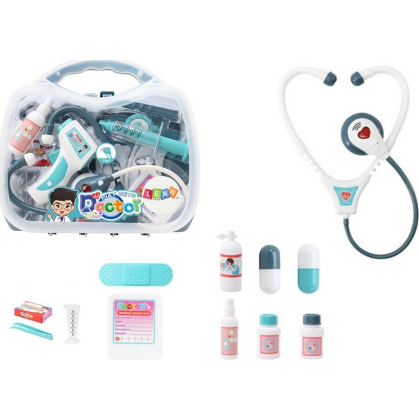 Lean Toys Little Doctor'S Medical Kit Egy Hordtáskában - Kék Hangok
