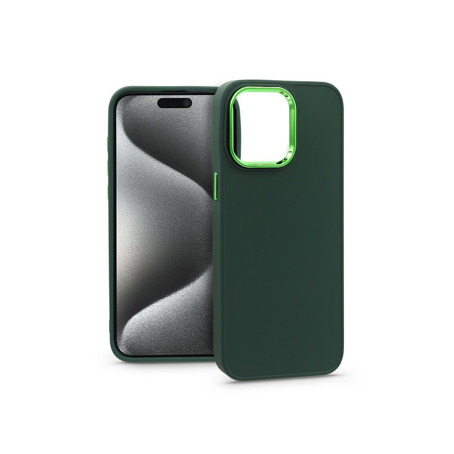 Apple iPhone 15 Pro Max szilikon hátlap - Frame - zöld (PT-6826)