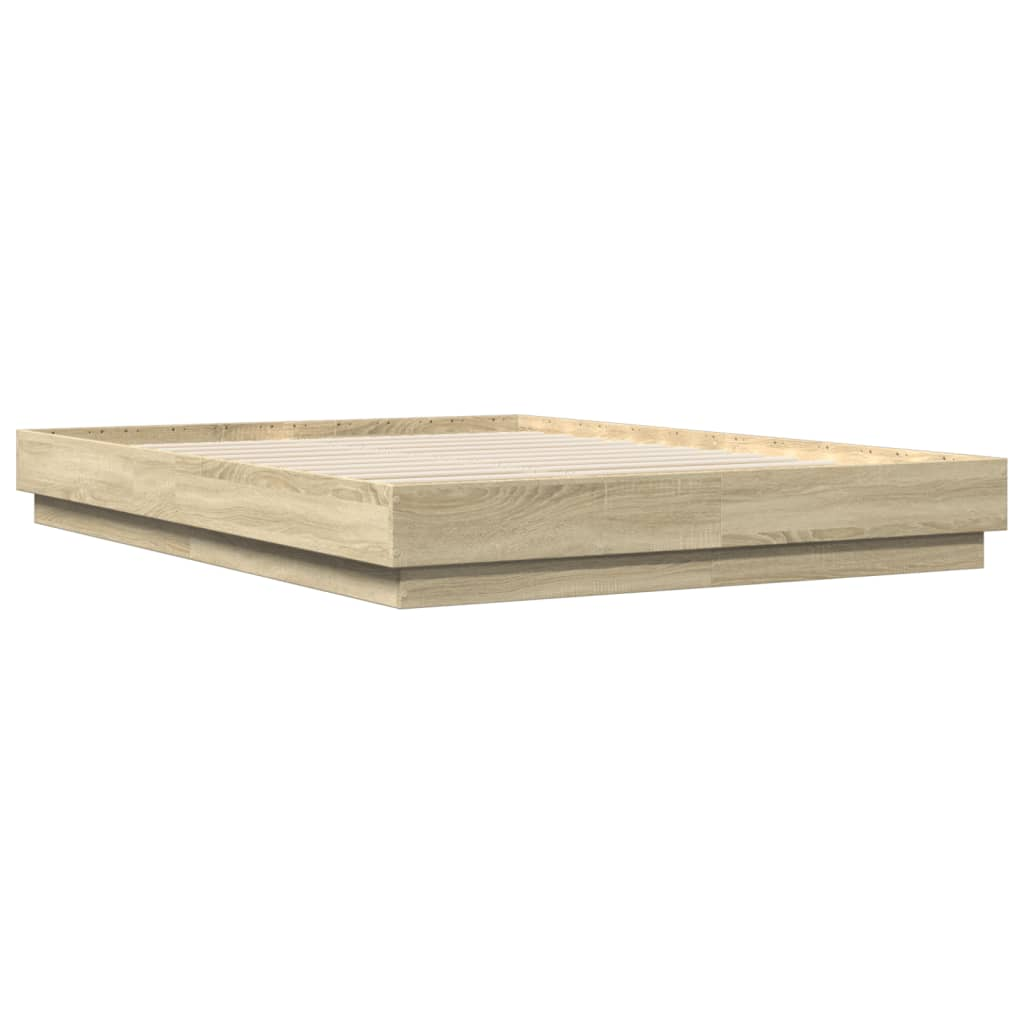 sonoma tölgyszínű szerelt fa ágykeret 160 x 200 cm (3209844)