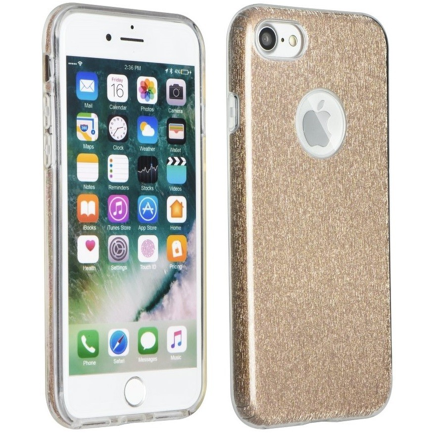 Apple iPhone 16 Plus, Szilikon tok, csillogó, Forcell Shining, arany (5903396307225)