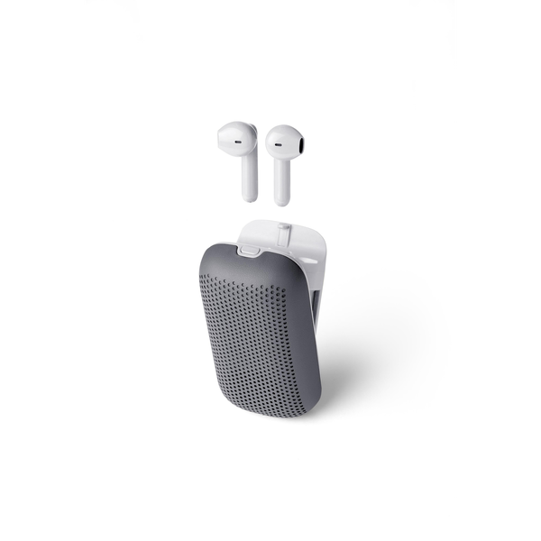 Lexon Speakerbuds 2-in-1 Bluetooth fülhallgató és hangszóró, szürke