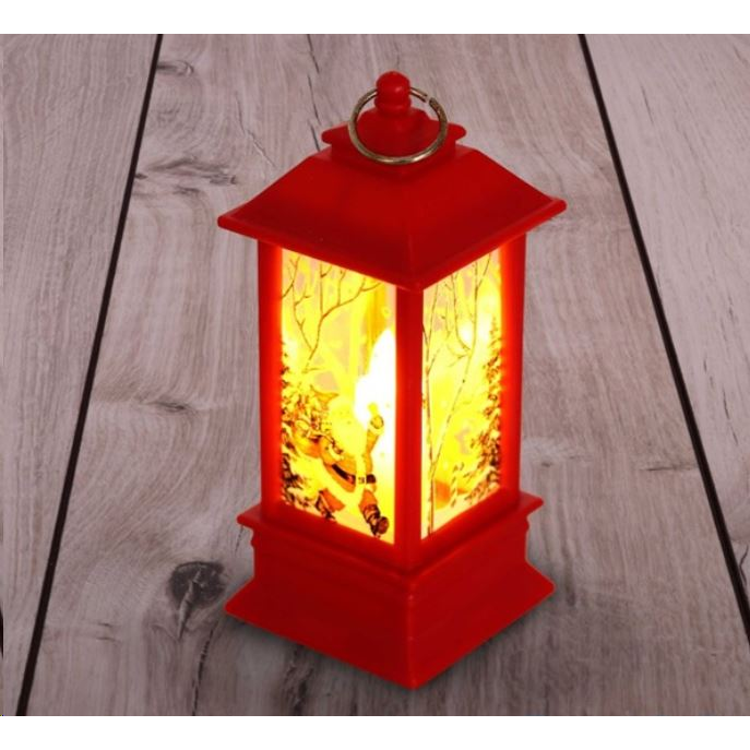 IRIS Karácsonyi Mikulás mintás 13x5,3x5,3cm LED-es piros lámpás (303-01) (303-01)