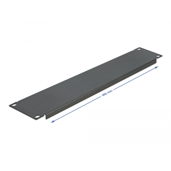 Delock 19 , fekete, 2U-s hálózati szekrény tömör borító (66290) (66290)