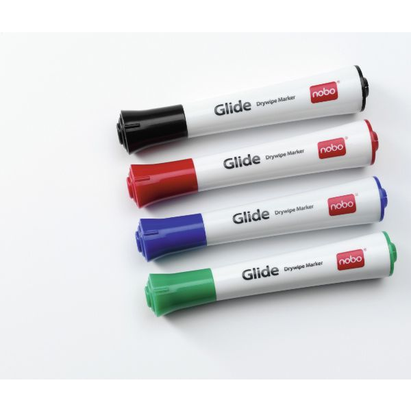 Nobo Glide Drywipe evidenziatore 4 pz Tipo di punta Nero, Blu, Verde, Rosso