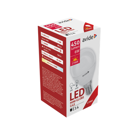 Avide LED Globe Mini G45 6W E14 EW (ABMG14EW-6W) (ABMG14EW-6W)