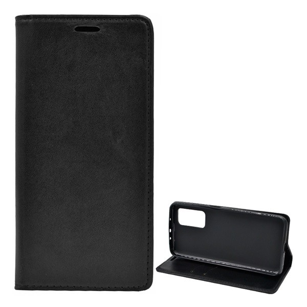 Tok álló, bőr hatású (FLIP, oldalra nyíló, asztali tartó funkció) FEKETE [Xiaomi Mi 10T Pro 5G] (5996591006390)