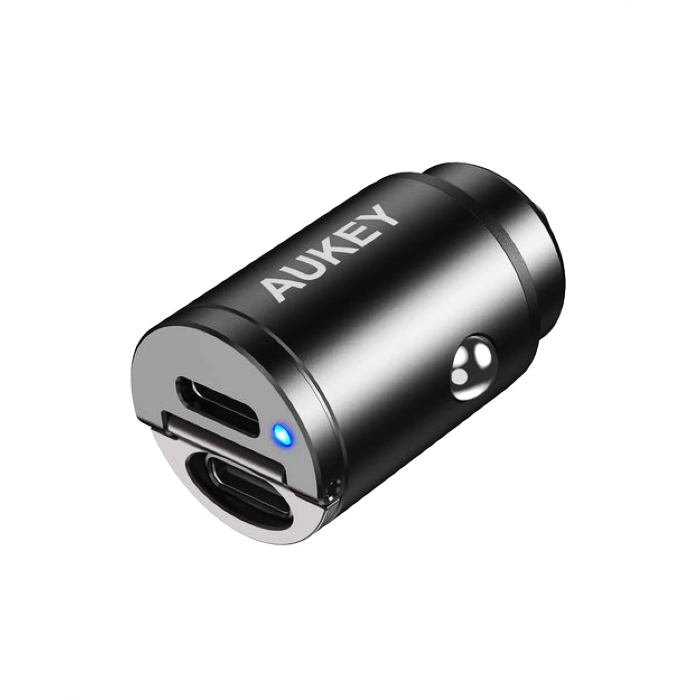 Aukey CC-A4 Autós 2xUSB-C töltő (30W) (CC-A4)
