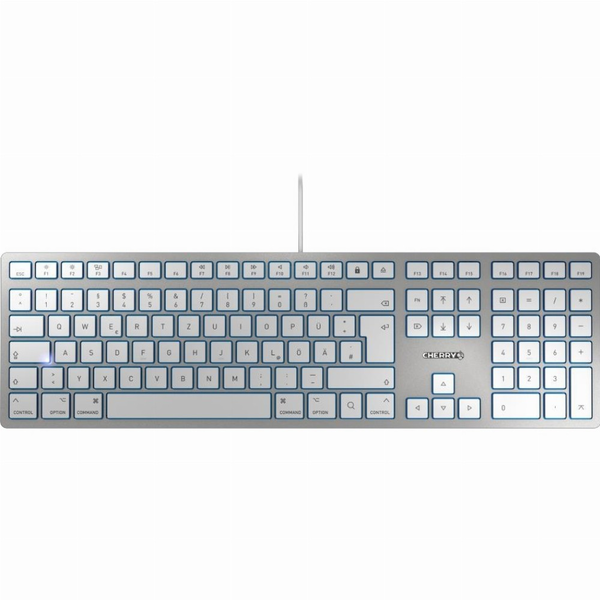 CHERRY KC 6000 SLIM FOR MAC tastiera Ufficio USB QWERTZ Tedesco Argento