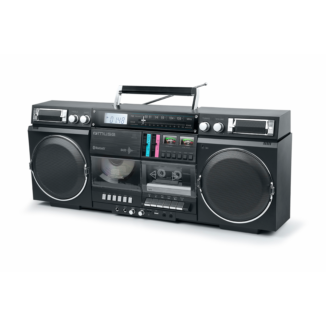 Muse M-380 GB Bluetooth Hordozható CD lejátszó és Kazettás magnó Rádió (M-380 GB)