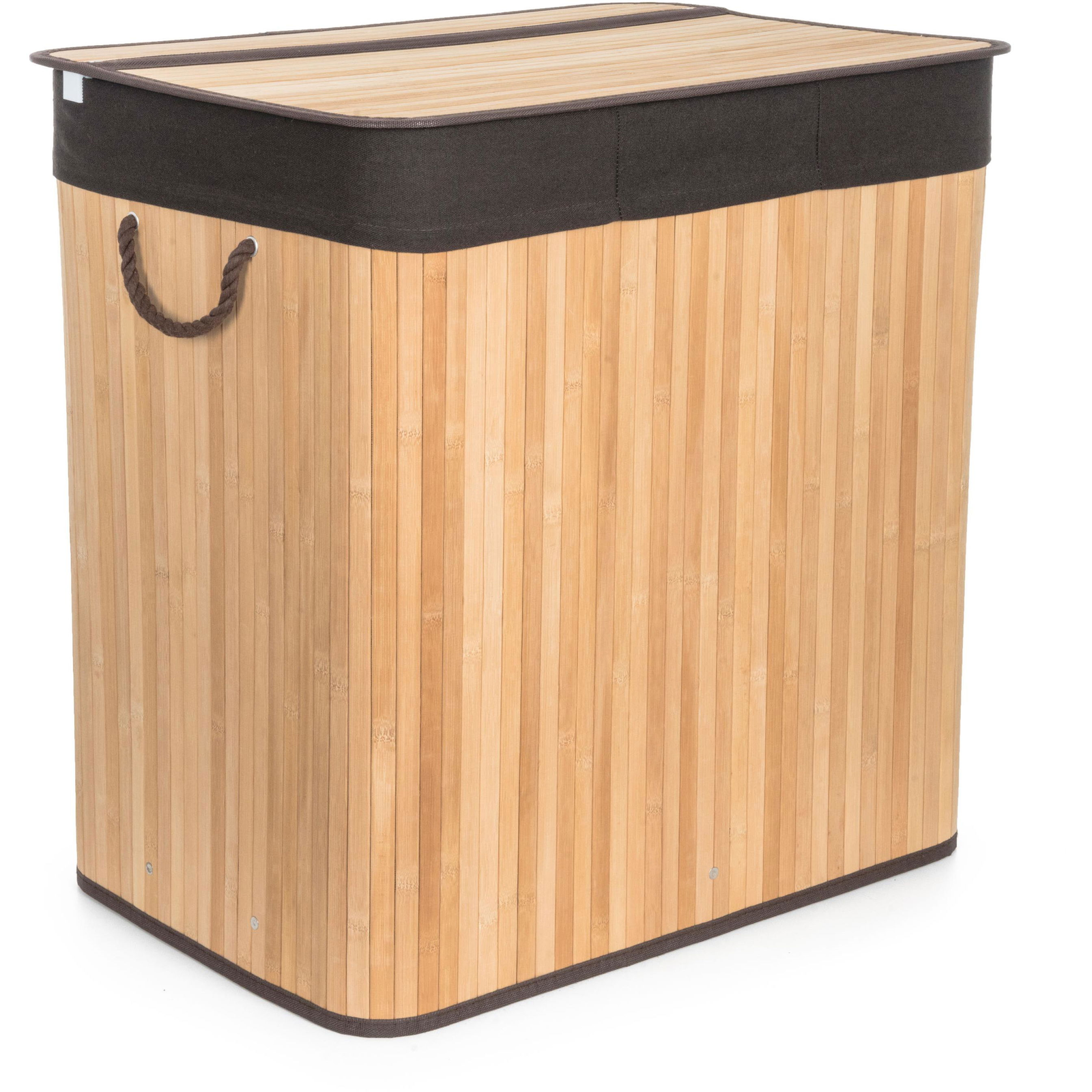 G21 Kosár, barna szövet kosárral, 60×40×63 cm, 150 l, bambusz (KPG21BAM2NB)