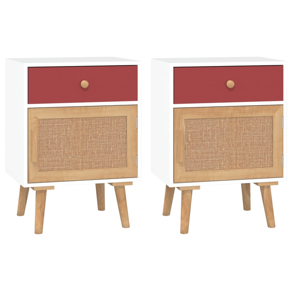 2 db fehér szerelt fa éjjeliszekrény 40 x 30 x 55 cm