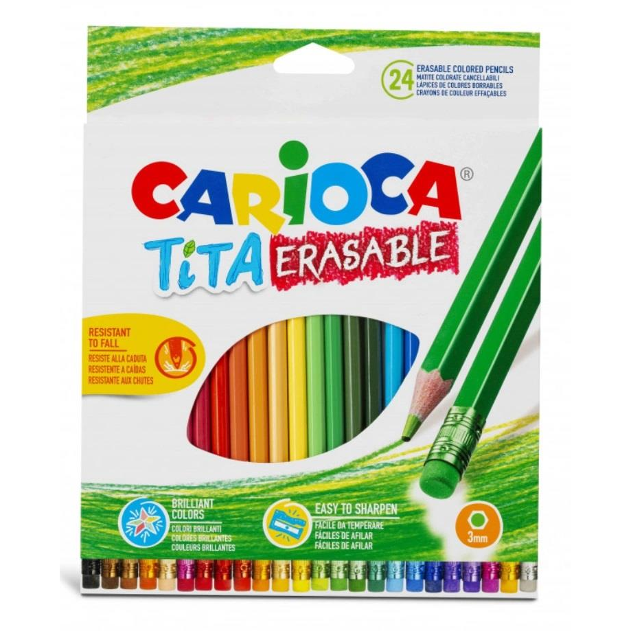 Carioca Tita crayons 24 pcs, erasable (29386)