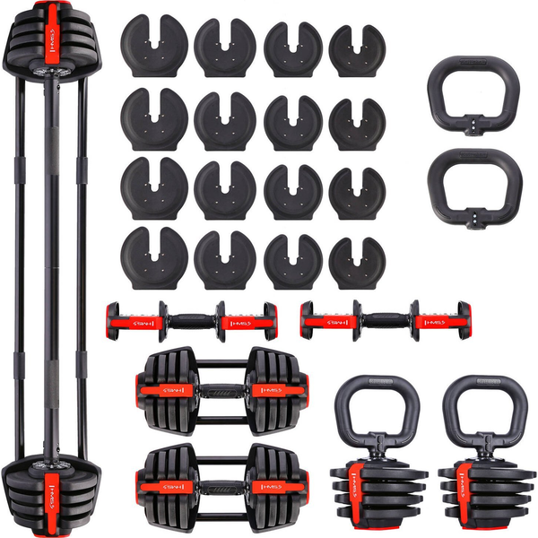 Hms Sgr18 Pro Set 3 En 1 Juego De Mancuernas Ajustables De 41 Kg