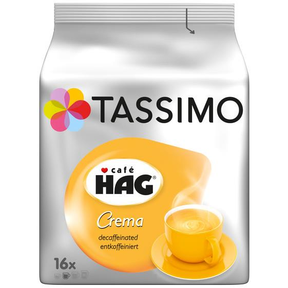 TASSIMO Káva HAG Crema BEZ KOFEINU 16 kapslí