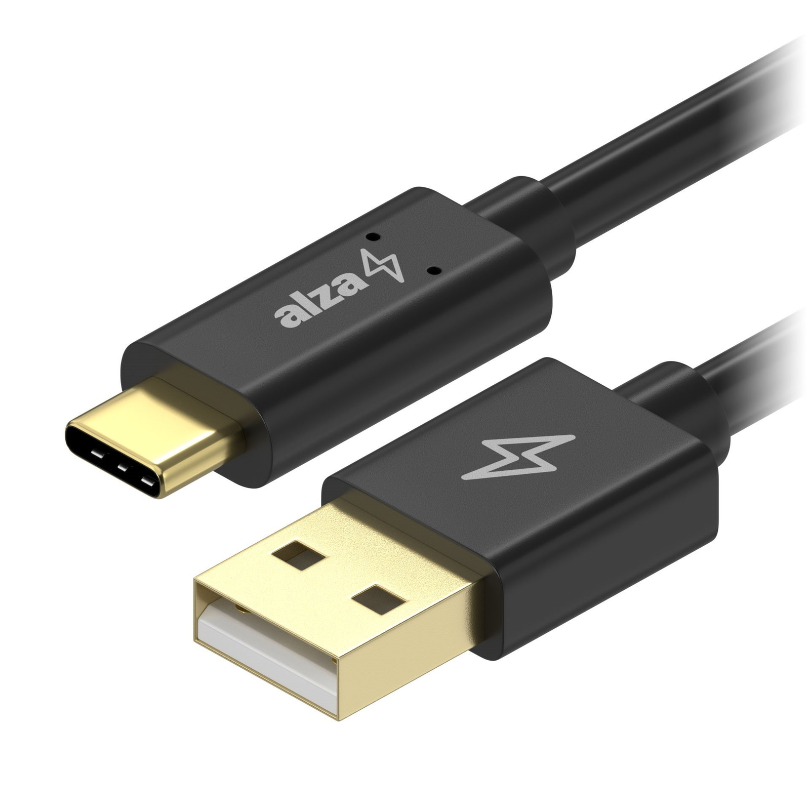 AlzaPower Core Charge USB-A to USB-C 2.0 0.5m, fekete (APW-CBTC2205B)