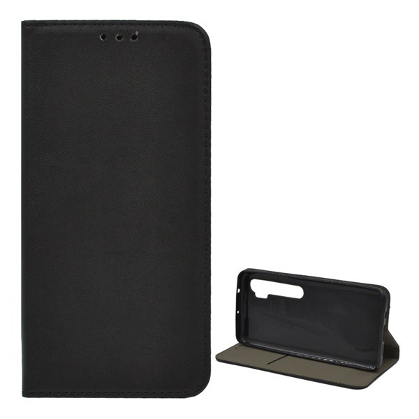 Tok álló, bőr hatású (FLIP, oldalra nyíló, asztali tartó funkció) FEKETE [Xiaomi Mi Note 10 Pro] (5996457938704)