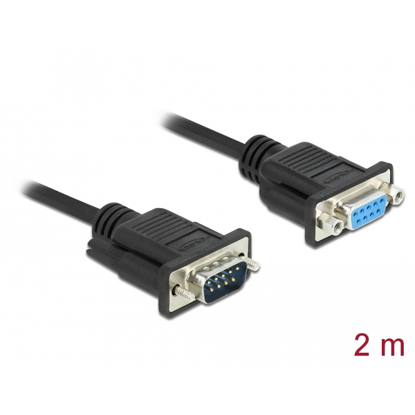 DELOCK Seriell Kabel RS-232 D-Sub9 St zu Bu m. Steckergeh.2m