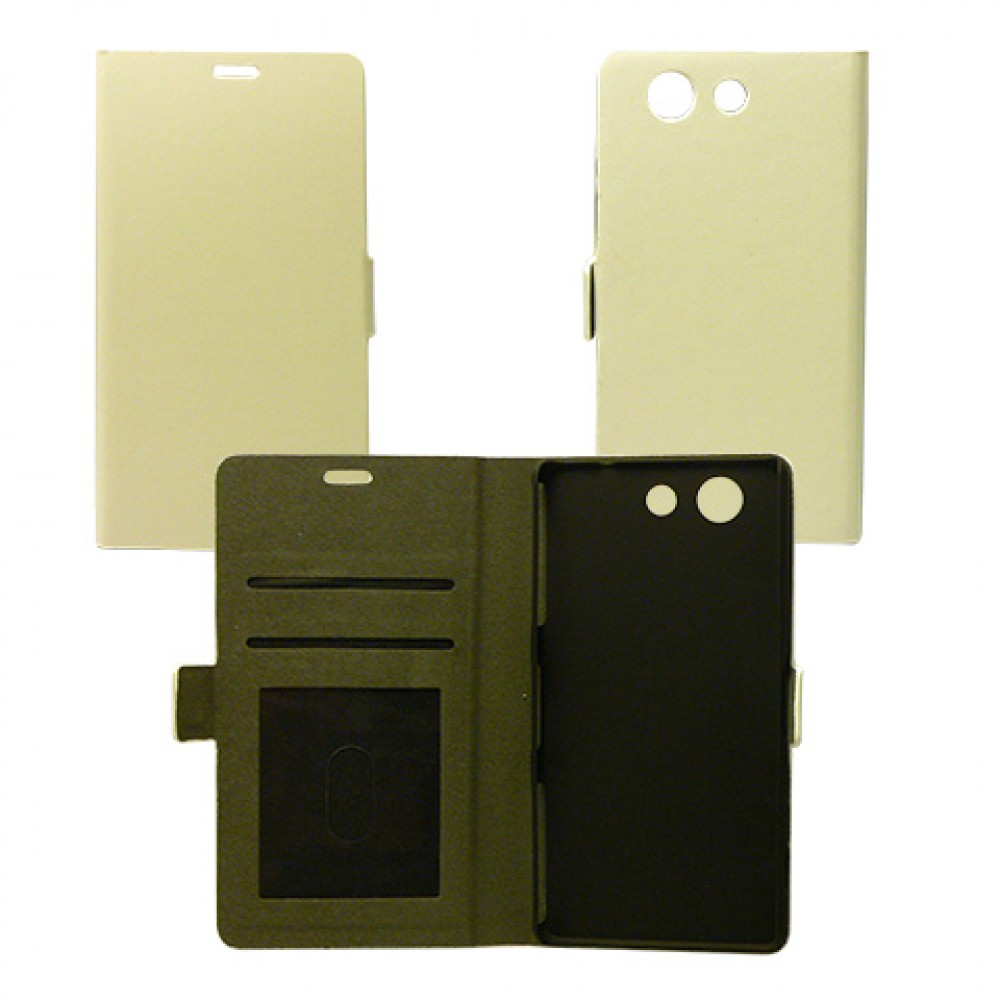 Cellect Huawei Y6 II Compact/Y5 II Flip tok irattartóval - Fehér (BOOKTYPE-HUA-Y6IIC-W)