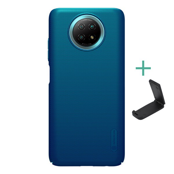 NILLKIN SUPER FROSTED műanyag telefonvédő (gumírozott, érdes felület + asztali tartó) SÖTÉTKÉK [Xiaomi Redmi Note 9 5G]