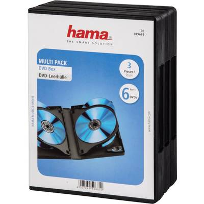 Hama DVD Box 6, Black, Pack - 3 pieces 6 dischi Nero