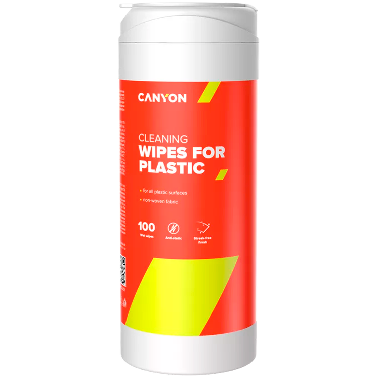 Canyon CNE-CCL12-H Tisztító törlőkendő műanyag felületekhez (100db/csomag) (CNE-CCL12-H)
