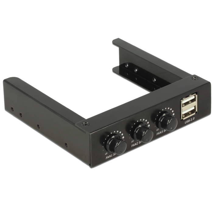 Delock 3.5 elülső panel > 2 x USB 2.0 és ventilátorvezérlés (62714) (62714)