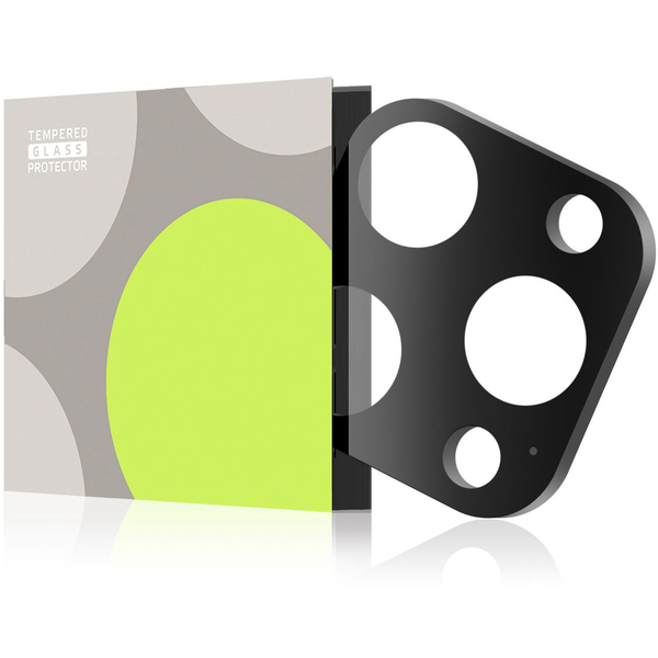 Tempered Glass Protector iPhone 15 Pro kamera védő fólia - fekete, tok és vaku kompatibilis