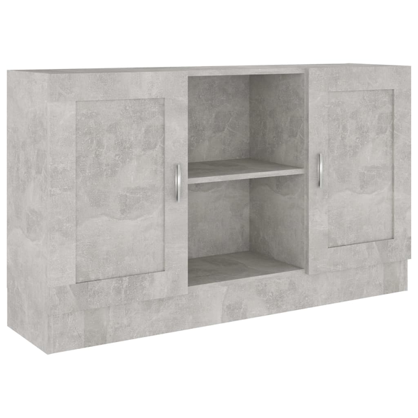 betonszürke forgácslap komód 120 x 30,5 x 70 cm