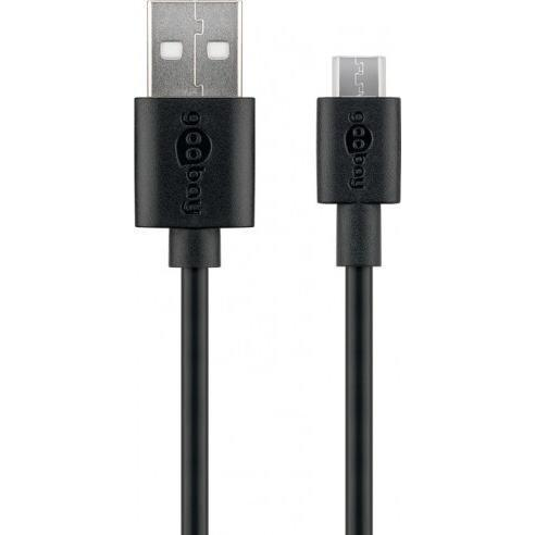 USB 2.0 Kabel, USB-A Stecker > Micro-USB Stecker (schwarz, 0,5 Meter)