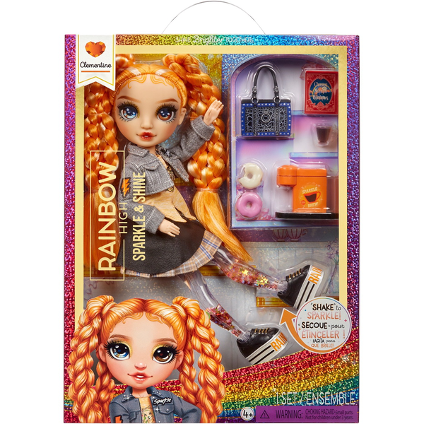 Rainbow High Sparkle & Shine Fashion Dolls- Clementine (Orange)
