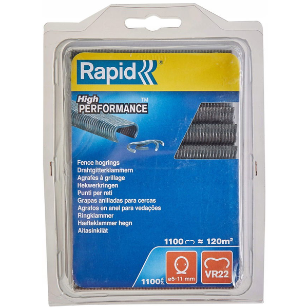 Rapid Kerítés kapocs, VR22/5-11 mm, 1100 db, acél, szürke PET bevonat, buborékfóliás csomagolásban