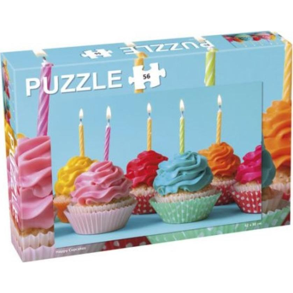 Tactic Puzzle Lovers Happy Cupcakes Puslespil 56 stk Mad og drikkevarer