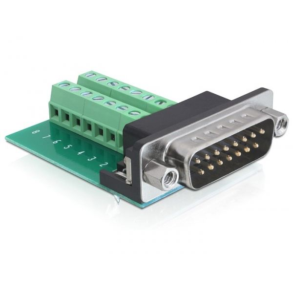 Delock DL65275 D-Sub 15 pin Gameport apa -> terminál blokk 16 pines adapter (DL65275)