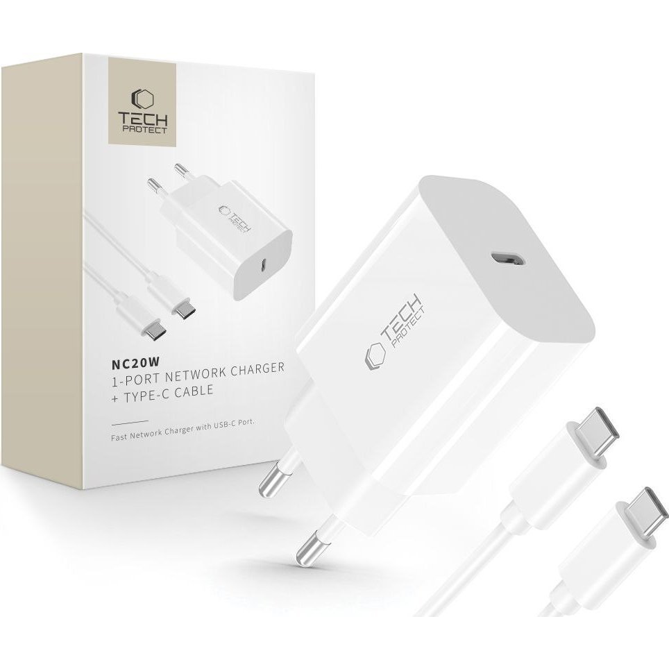 SIEŤOVÁ NABÍJAČKA ADAPTÉR KOCKA USB-C TYPE-C + KÁBEL PRE IPHONE / GALAXY