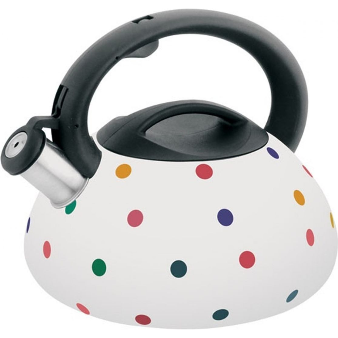 Klausberg KB-7074 Színváltó Teáskanna, Sípszóval, Fehér-Fekete Pöttyös, 3.0L (KB-7074)